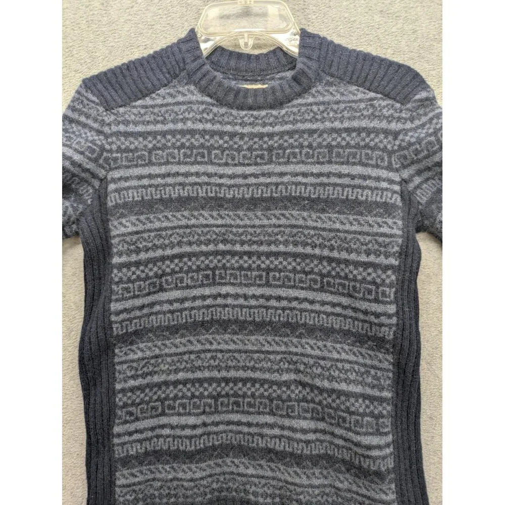 Fossil Sweater Mens Large Patterned Wool Crewneck Pullover Warm Winter Casual
